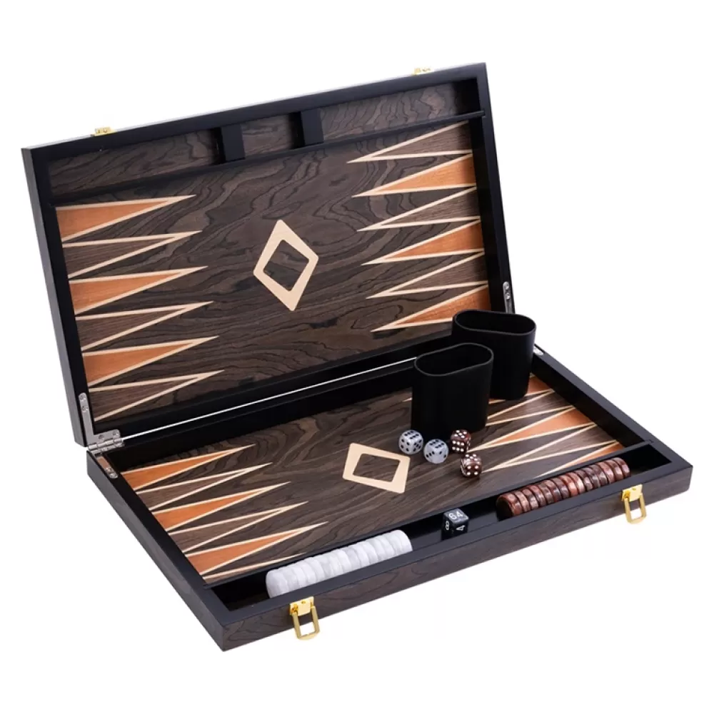 New Longfield Games Longfield Backgammon Large Brown Ebony